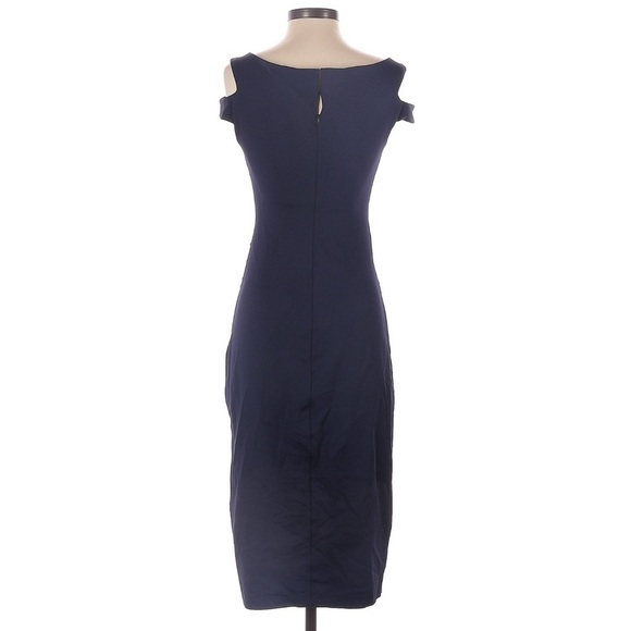 Trina Turk Enliven Cold Shoulder Navy Blue Bodycon Dress Size 0 - Picture 4 of 6